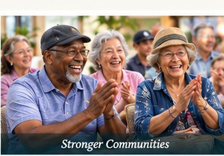 Diverse seniors enjoying a community performance